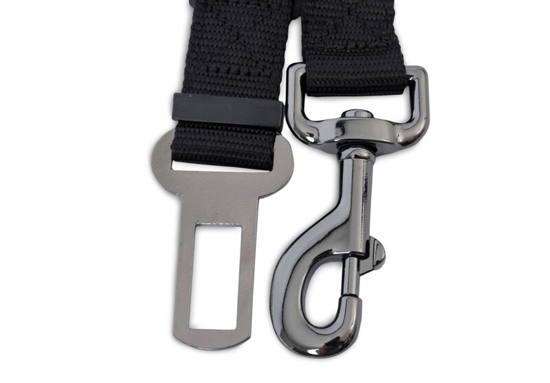 Reflective Supersoft Webbing Seat Belt Leash Black