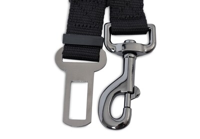 Reflective Supersoft Webbing Seat Belt Leash Black