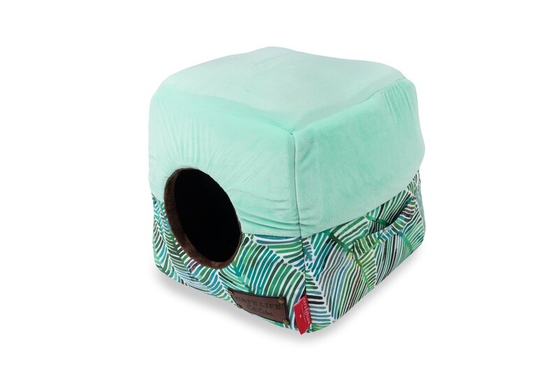 Cat's Life Cat Cube Tropical Leaves Green