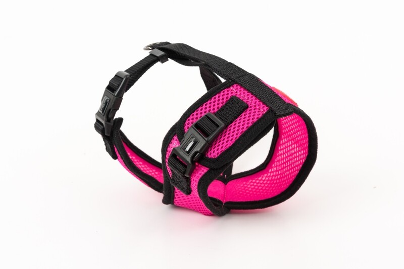 Mini Soft Harness for Cats with Velcro Hot Pink with Leash