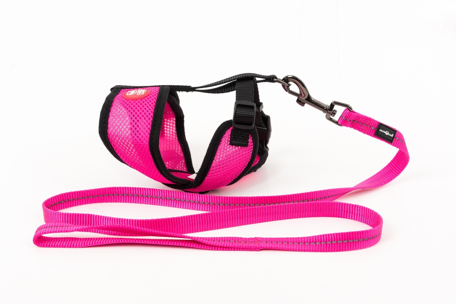 Mini Soft Harness for Cats with Velcro Hot Pink with Leash
