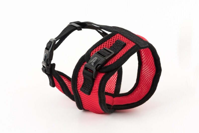 Mini Soft Harness for Cats with Velcro Red with Leash