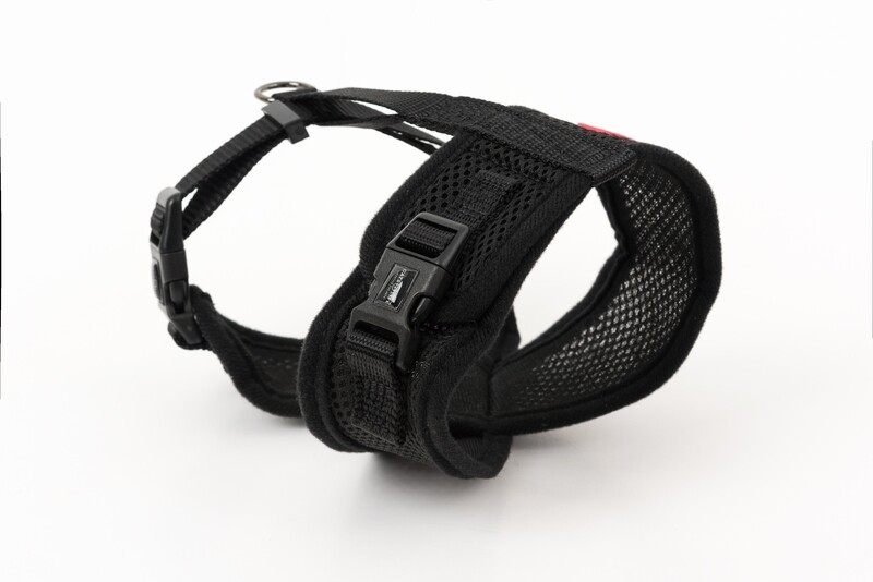 Mini Soft Harness for Cats with Velcro Black with Leash
