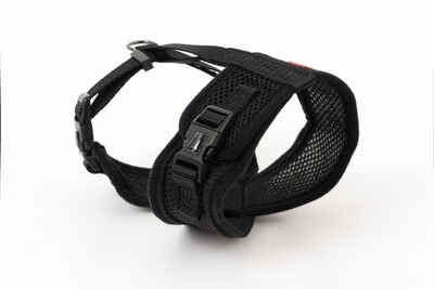 Mini Soft Harness for Cats with Velcro Black with Leash
