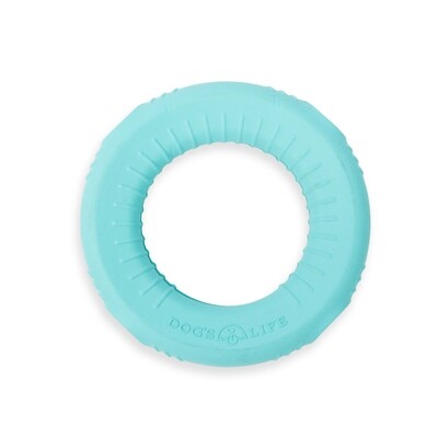 Dog's Life Natural Rubber Dog Toy Gloop Loop Turquoise