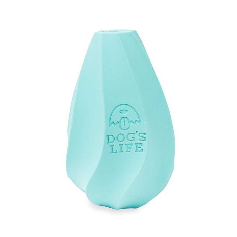 Dog's Life Natural Rubber Stuffable Dog Toy Turquoise