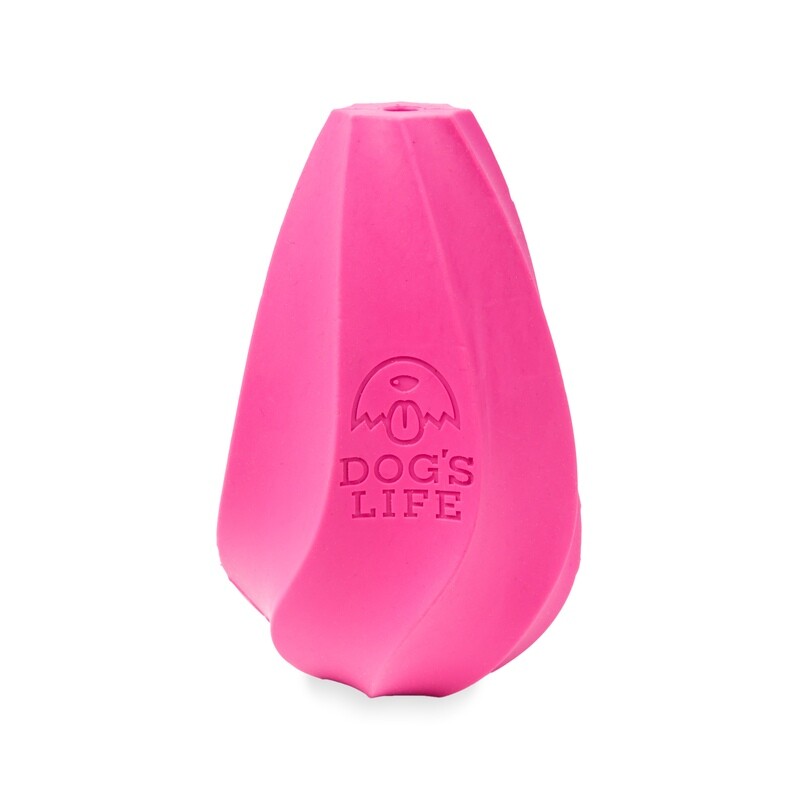 Dog's Life Natural Rubber Stuffable Dog Toy Hot Pink