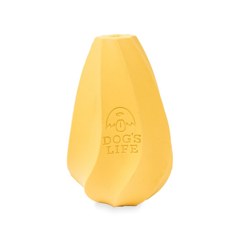 Dog's Life Natural Rubber Stuffable Dog Toy Yellow