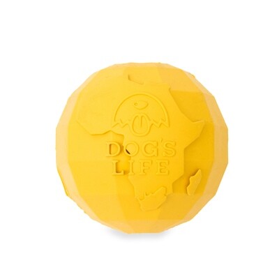 Dog's Life Natural Rubber Dog Toy Africa Yellow