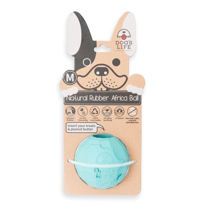 Dog&#39;s Life Natural Rubber Dog Toy Africa Turquoise