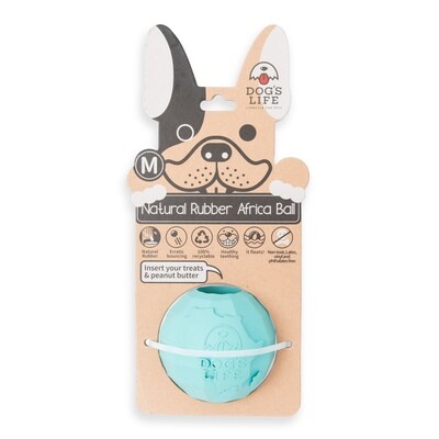 Dog&#39;s Life Natural Rubber Dog Toy Africa Turquoise