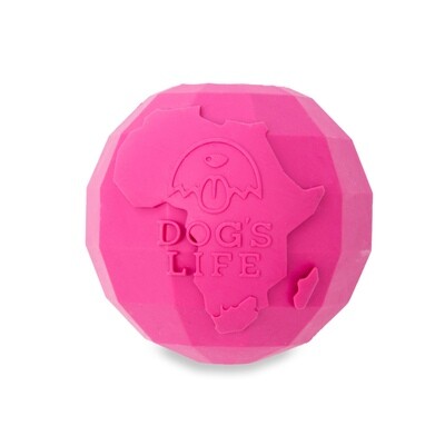 Dog's Life Natural Rubber Dog Toy Africa Hot Pink