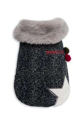 Dog&#39;s Life Woolly Cape with Star and Pompom Blue