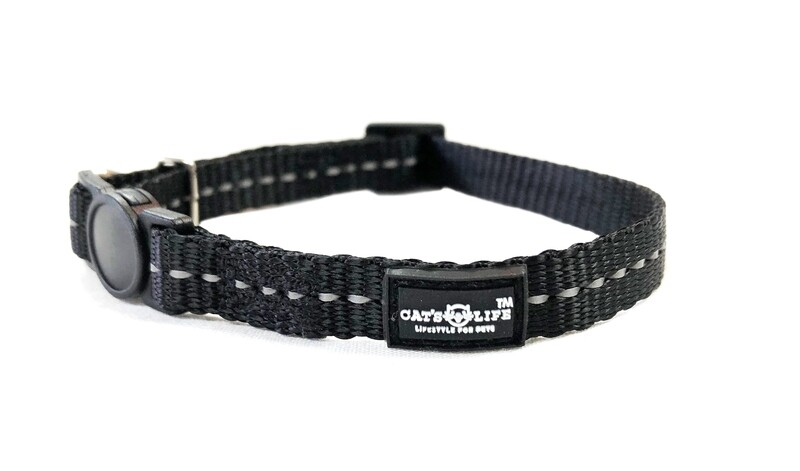 Reflective Supersoft Webbing Cat Collar Black