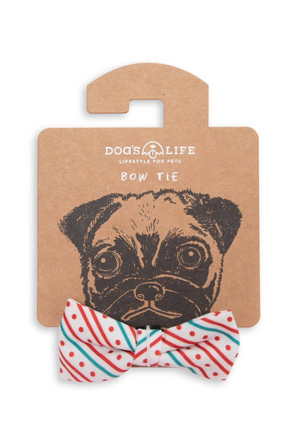 Bow Tie Candy Stripe White