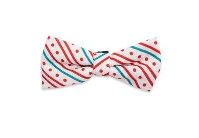 Bow Tie Candy Stripe White