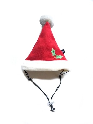 Dog Days Christmas Hat with Leaves Red