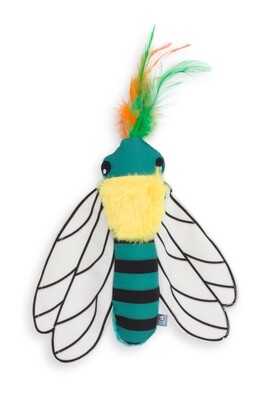 Beetle Cat Toy Green W/Feather 18cm