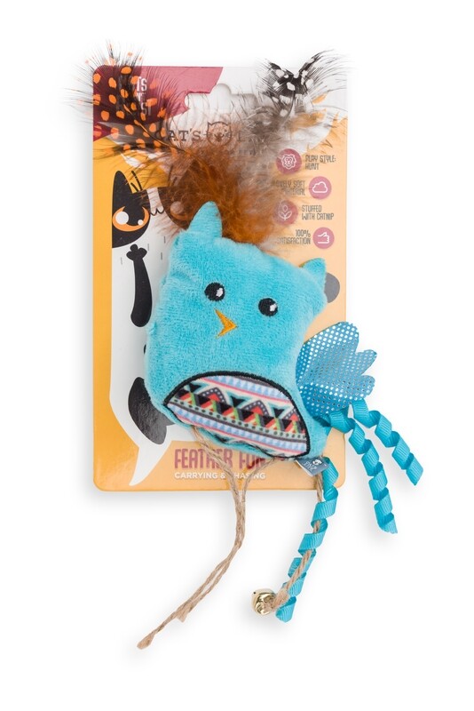 Indie Bird Cat Toy W/Feather 21cm