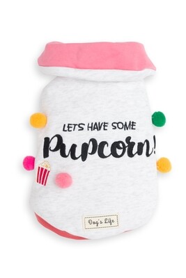 Let&#39;s Have Some Pupcorn Cape Light Grey