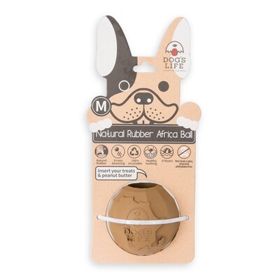 Dog&#39;s Life Natural Rubber Dog Toy Africa Brown