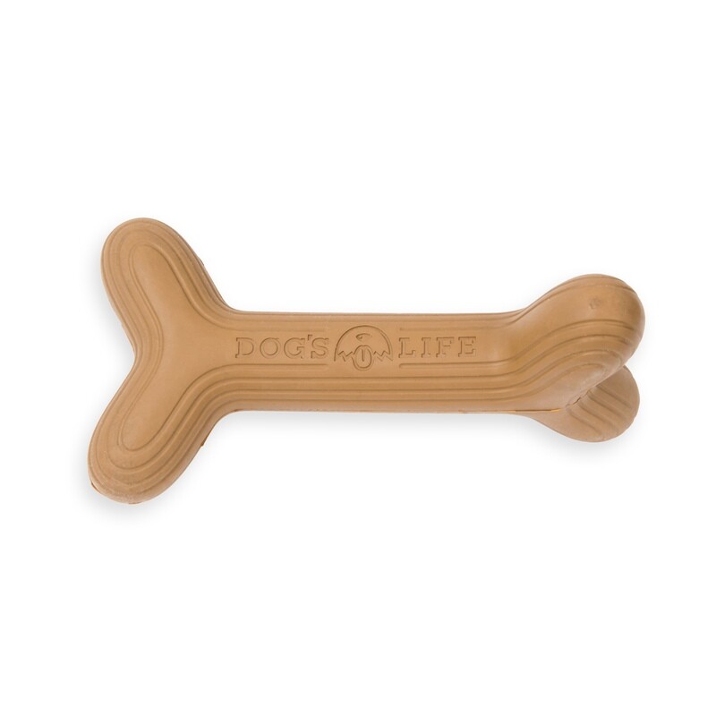 Dog's Life Natural Rubber Dog Toy Fetchstix Brown