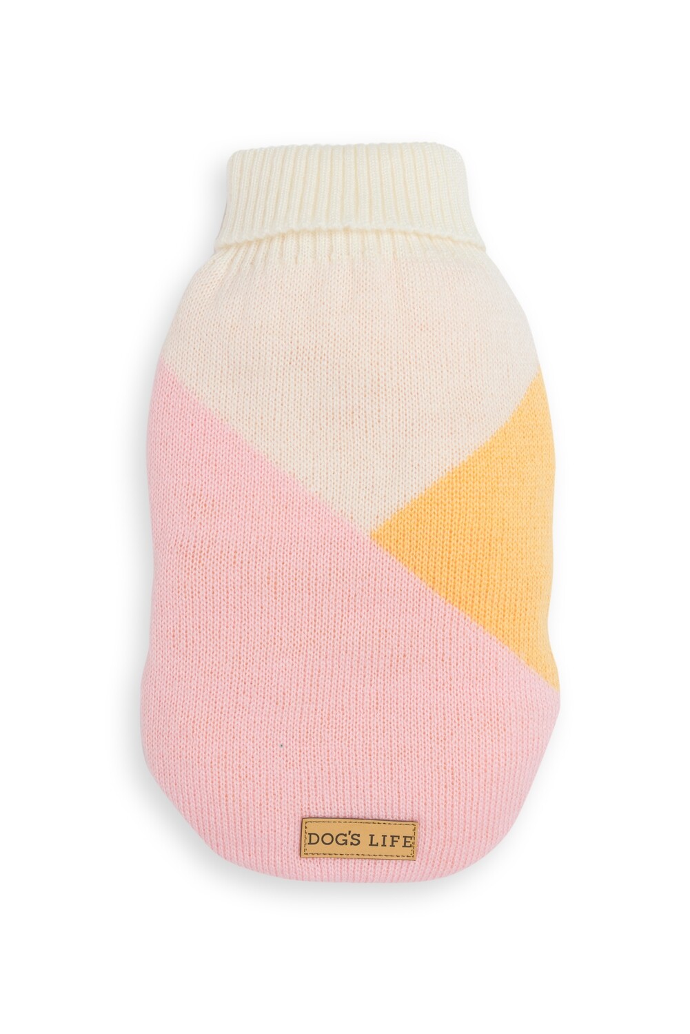 Geo Knit Polo Neck PINK