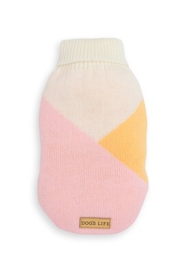Geo Knit Polo Neck PINK