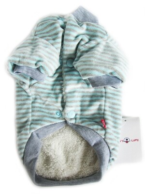 Pocketed Striped Wooly Blue