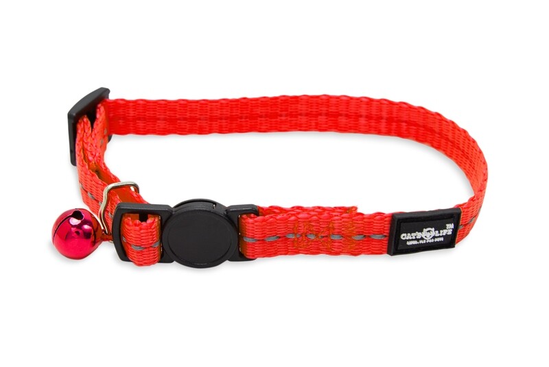 Reflective Supersoft Webbing Cat Collar Red