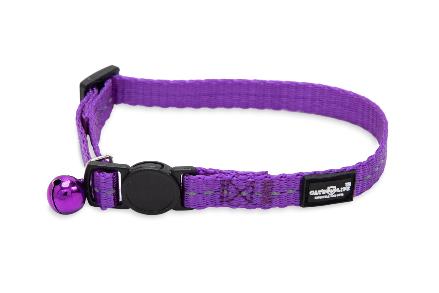 Reflective Supersoft Webbing Cat Collar Purple