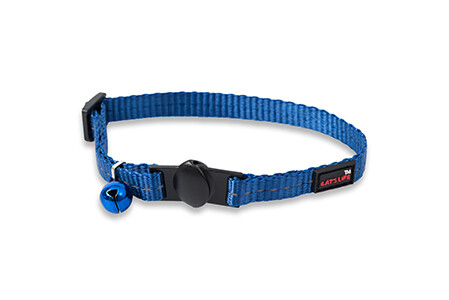Reflective Supersoft Webbing Cat Collar Yale Blue