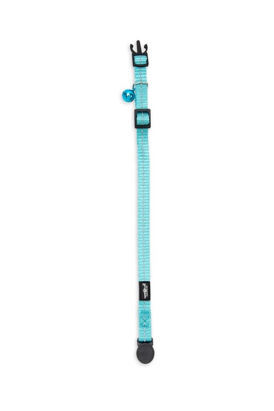 Reflective Supersoft Webbing Cat Collar Turquoise