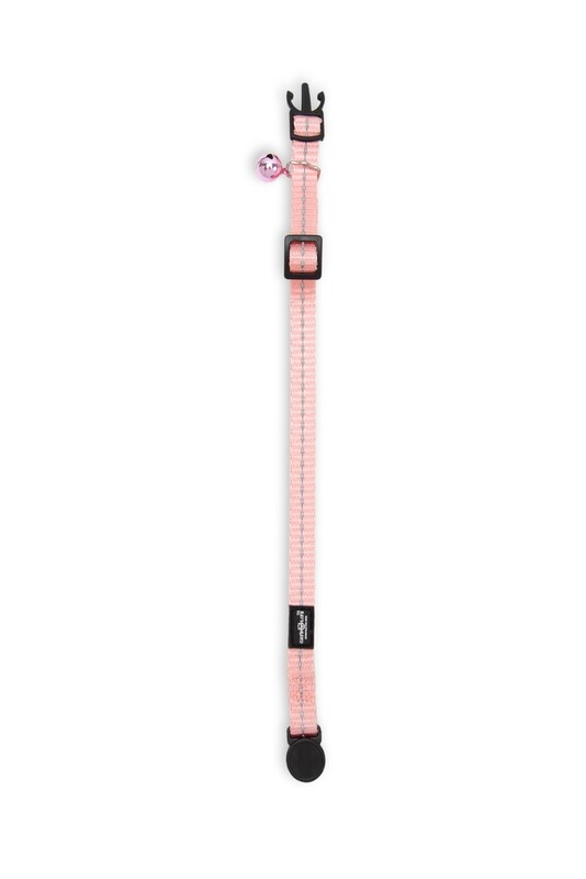Reflective Supersoft Webbing Cat Collar Coral Pink