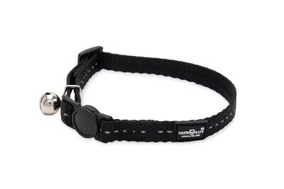 Reflective Supersoft Webbing Cat Collar Black
