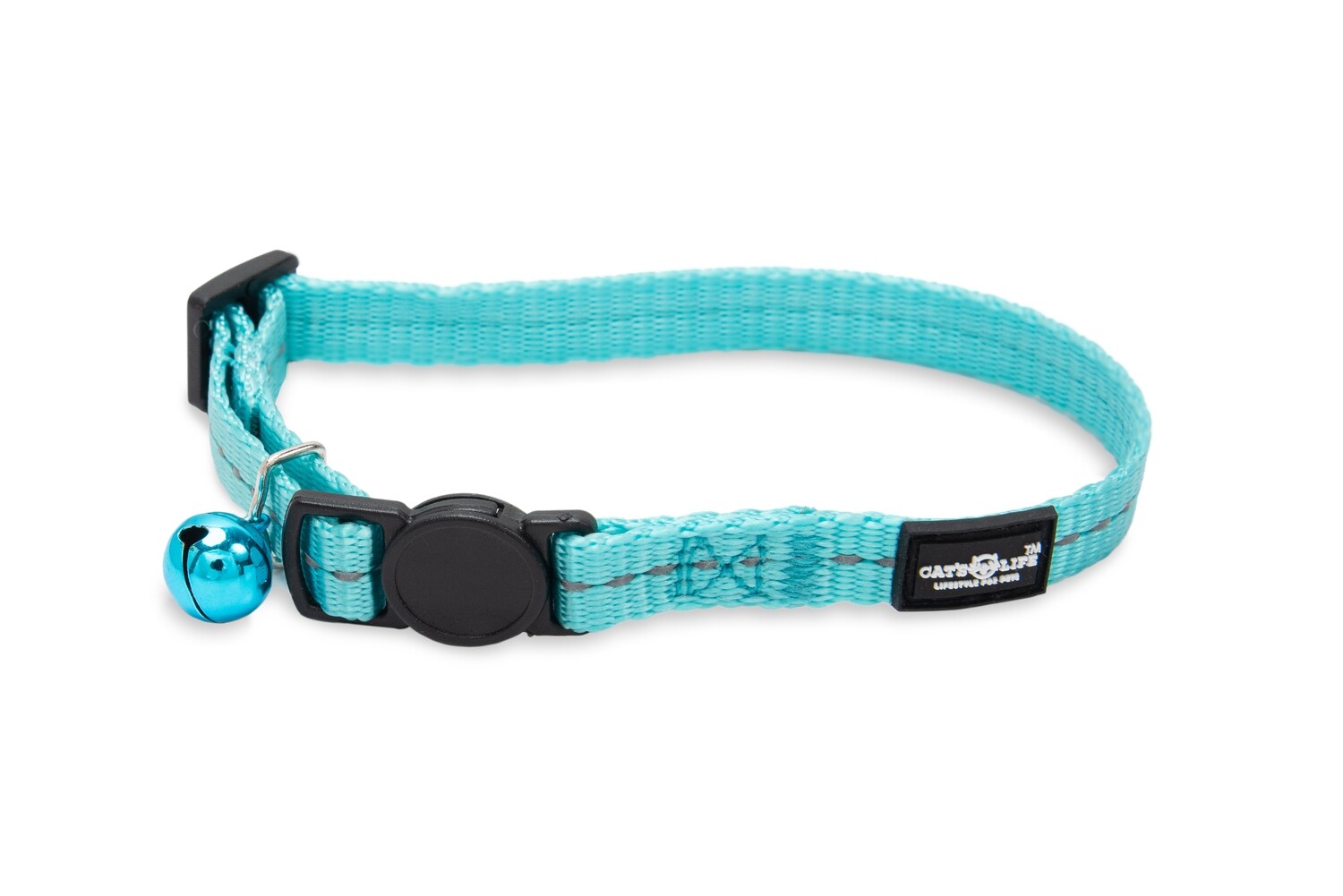 Reflective Supersoft Webbing Cat Collar Turquoise