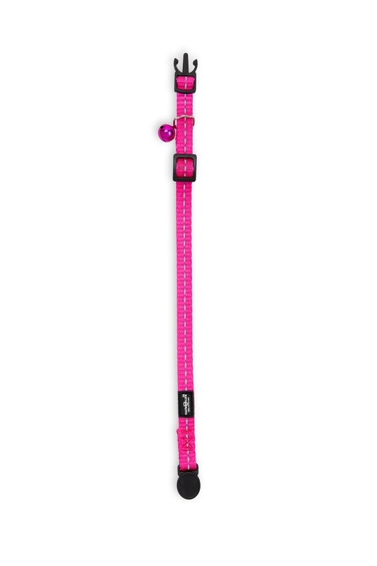 Reflective Supersoft Webbing Cat Collar Hot Pink