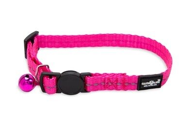 Reflective Supersoft Webbing Cat Collar Hot Pink
