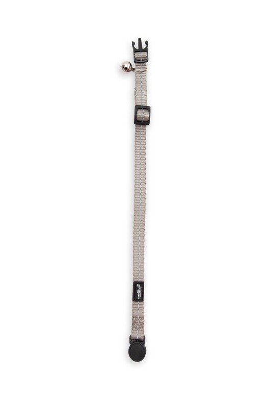 Reflective Supersoft Webbing Cat Collar Grey