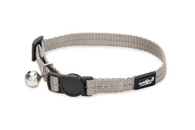 Reflective Supersoft Webbing Cat Collar Grey