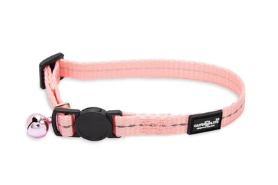 Reflective Supersoft Webbing Cat Collar Coral Pink