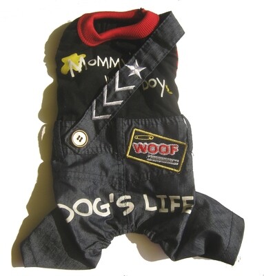Mommy&#39;s Little Boy Denim Dungaree Black