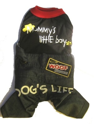 Mommy's Little Boy Denim Dungaree Black