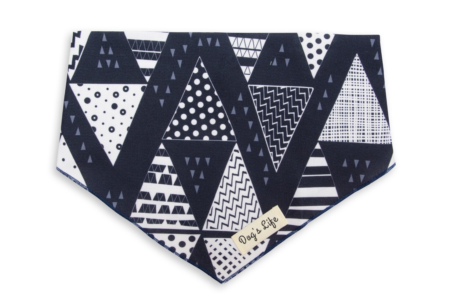 Triangular Drawn Pattern Bandana Black