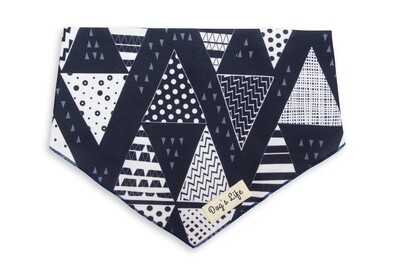 Triangular Drawn Pattern Bandana Black Triangular Drawn Pattern Bandana Black