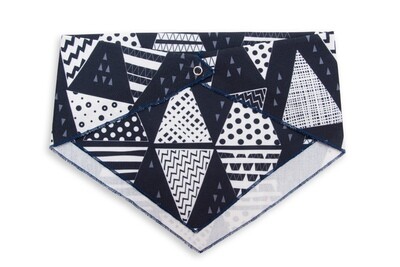 Triangular Drawn Pattern Bandana Black