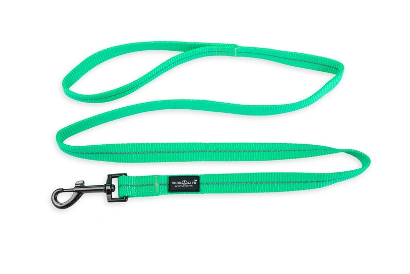 Reflective Supersoft Webbing Leash Spring Green