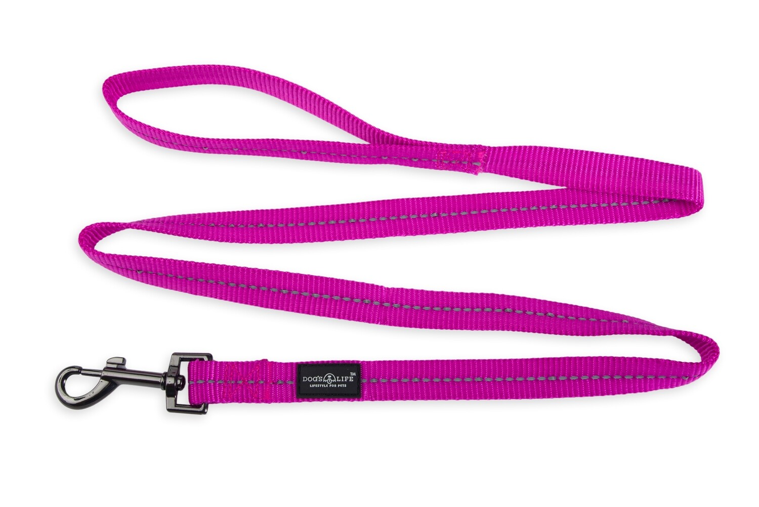 Reflective Supersoft Webbing Leash Magenta