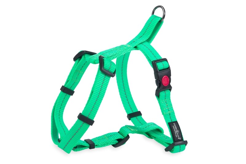 Reflective Supersoft Webbing H Harness Spring Green