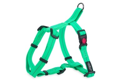 Reflective Supersoft Webbing H Harness Spring Green